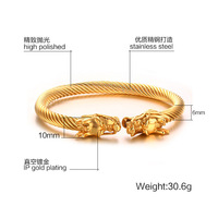 Nouveau Design Offre Spéciale Punk Acier Inoxydable Câble Fil Bracelet Bracelet Hommes Hiphop Viking Dragon Manchette Bracelet