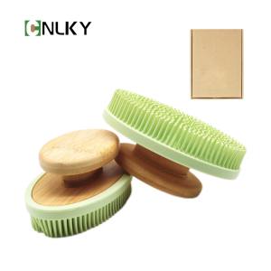 Spazzola da Bagno con Manico in Bambù Naturale Staccabile, Spazzola Esfoliante per Doccia, Scrub Corpo per Uso Bagnato, Spazzole in Silicone per Doccia - Product Image 3