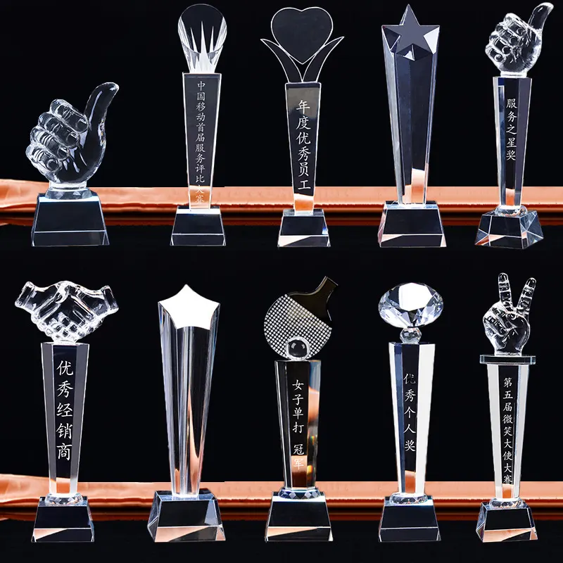 Xin Inspirasi Kerajinan Logam Diskon Besar Kaca Piala Akrilik Penghargaan Perisai Kristal Piala