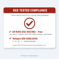 Film BOPET Noir Mat Ultra-Fin 20μm (B403D) - Film Anti-Lumière Sans Halogène Certifié SGS RoHS pour la Couverture de Laminés et de Plaques Signalétiques