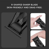 Tondeuse à Cheveux Professionnelle Sans Fil Réglable à Lame en T, Rechargeable, pour Hommes et Barbiers