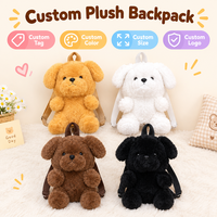 Sac à dos mignon en forme de chien en peluche, sac à bandoulière avec sangle réglable, sac à bandoulière en peluche Kawaii, sac à dos décontracté pour filles