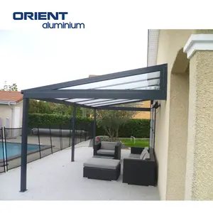 High Quality Popular Design Glass Pergola House Garden Aluminium Frame Glass Roof Pergola Outdoor Decorative Pergola