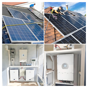 Système solaire hors réseau de 10 kW, panneaux monocristallins hybrides MPPT, batteries de stockage (Lithium-ion/plomb-acide) pour la maison - Product Image 2