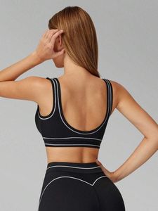 Soutien-gorge de sport pour <span class=keywords><strong>femme</strong></span> FH à haute élasticité, idéal pour un port décontracté, sensation seconde peau, respirant, confortable, colorblock, sans armatures, dos en U - Product Image 4