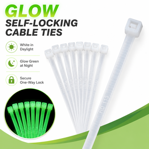 Attaches auto-luminescentes en plastique 3,6x200mm, à stockage d'énergie lumineuse, colliers de serrage polyvalents pour bricolage domestique et attache de plantes de jardin - Product Image 1