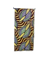 Tissu pour robe en fil peigné tissé biologique, imprimé Dobby, batik ciré, Java Ankara