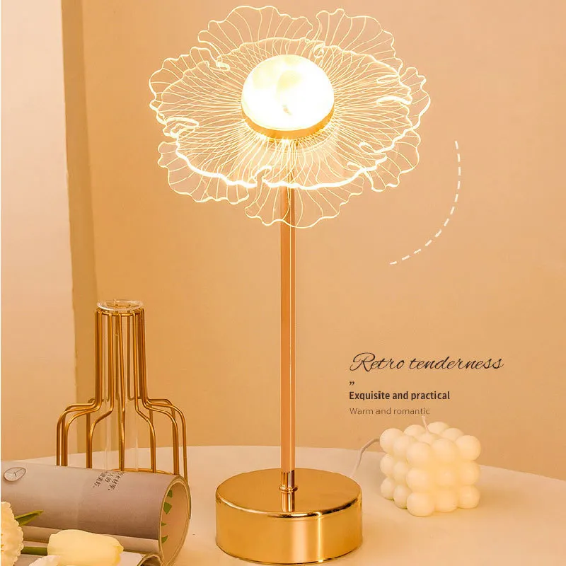 Blumen dekoration Tisch lampe Schlafzimmer ins Nachttisch licht Warmes kreatives Licht Luxus atmosphäre Lampe