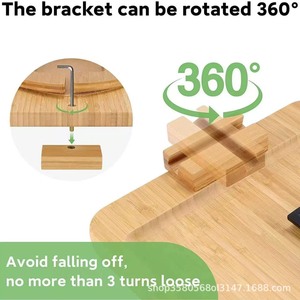 Wooden <b>Sofa</b> <b>Tray</b> Rectangular Bamboo Folding Armrest Cup Holder Multipurpose Fruit Snack Plate - Product Image 5