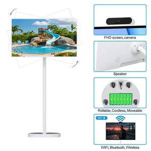 Xách tay 21.5 inch HD thông minh Wifi <span class=keywords><strong>LCD</strong></span> Monitor phổ di động TV màn hình cảm ứng được xây dựng trong pin đứng cho trung tâm mua sắm OEM - Product Image 3