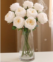 Bunga Austin Rose Peony pelembab, bunga buatan mawar sentuhan asli untuk dekorasi