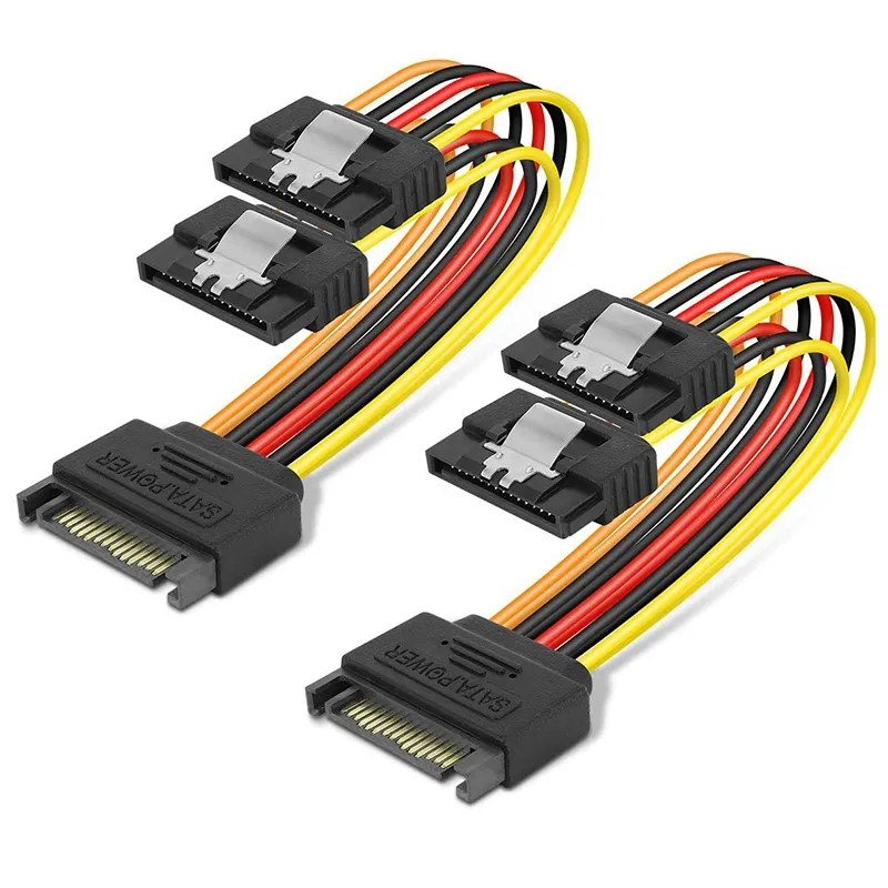 SATA 15 Pin to 2xSATA 15 Pin Power Y-Splitter Cable Male to Dual Female Power Cable