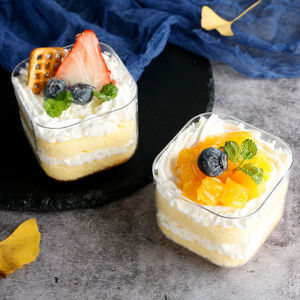 <strong>Square</strong> PS Tiramisu Cake <strong>Dessert</strong> Mousse <strong>Square</strong> Disposable Appetizer Sweets Jelly Cup <strong>Plastic</strong> Container - Product Image 4