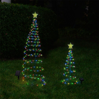 Lampe solaire de jardin LED étanche, décorations de Noël pliables, lumière blanc chaud, IP44, garantie 3 ans