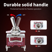 Interruptor de Palanca SPST de Encendido/Apagado de 20A 277V con Certificación CUL ROHS, Dos Pines, Plástico, IP40, Terminal de Tornillo, Orificio de Montaje M12, Equipo Eléctrico