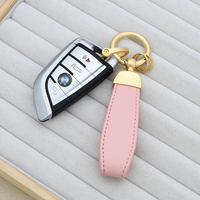 Porte-clés tendance en cuir PU et alliage de zinc, support créatif pour logo gravé au laser, pendentif de voiture personnalisé, cadeau de mode