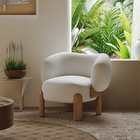 Nordic Boucle Fabric Beige Silla de sala de estar Accent Sofá Sillón individual Sillas modulares
