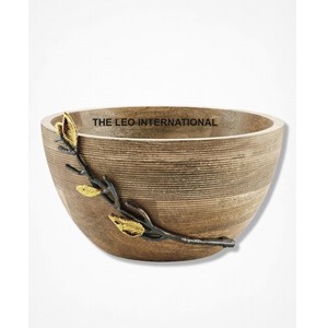 Material de madera Forma redonda Tazón de pulido de madera Tuerca que sirve frutas secas Snacks Venta caliente Tazón decorativo de acento para el hogar - Product Image 6
