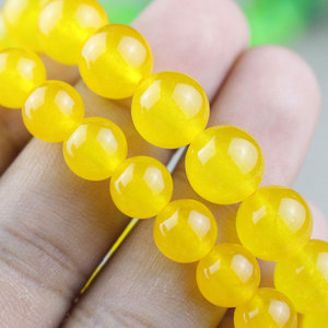 Yellow Chalcedony Beaded <b>Bracelet</b> 12mm 10mm 8mm Round <b>Ball</b> Shape Ethnic Style Everyday Wear Jewelry for Men Women - Product Image 4