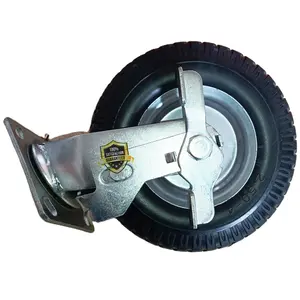 10 Inch 2.50-4 Flat Free Xoay Nâng Máy Công Nghiệp Có Thể Thu Vào Heavy Duty San Lấp Mặt Bằng Bánh Xe Kim Loại Hàng Đầu