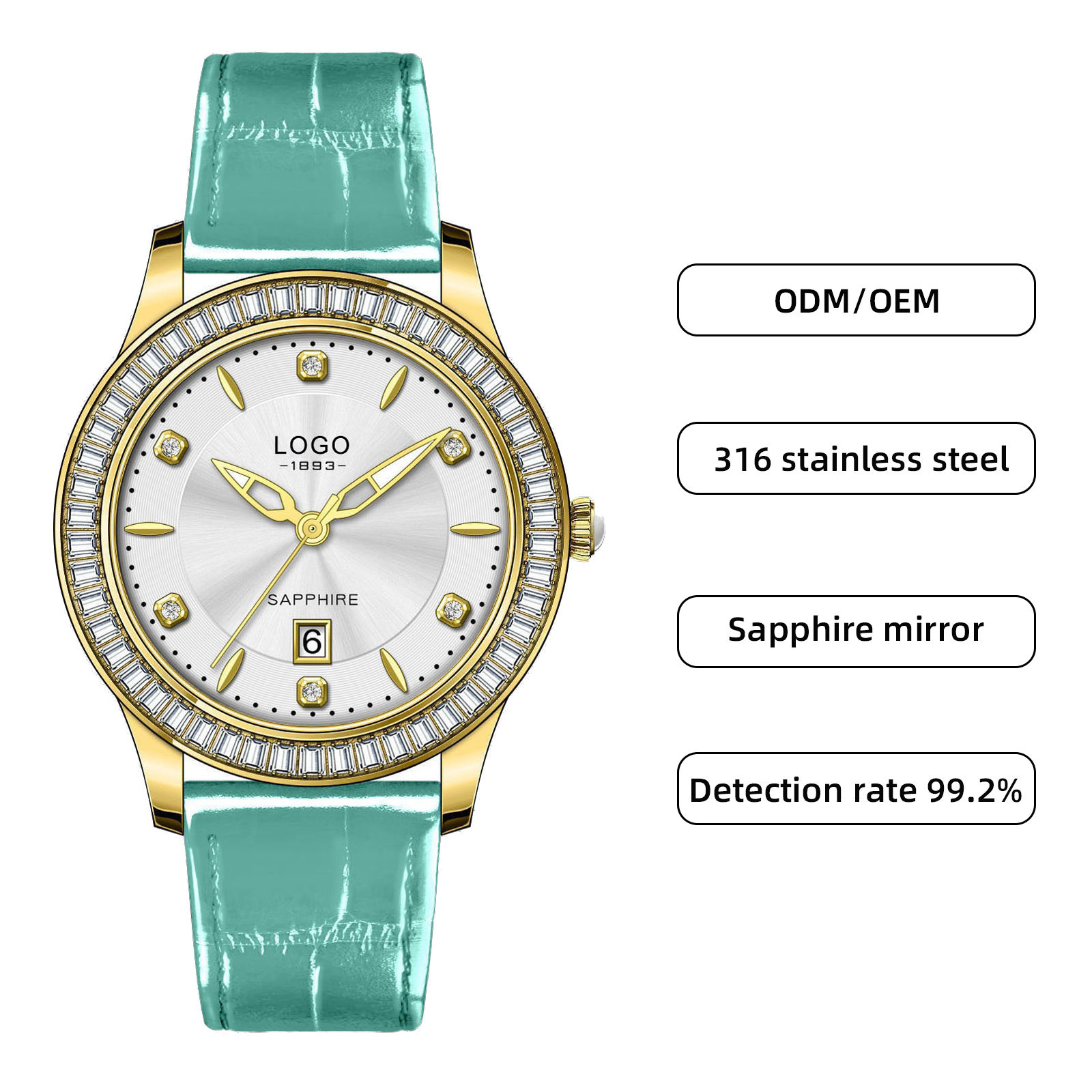 Or/argent-vert menthe