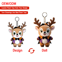 Fabricant de jouets en peluche en coton miniatures personnalisés, porte-clés en peluche avec logo et porte-clés jouet personnalisé