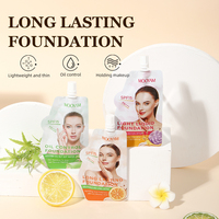 Fond de teint liquide SPF15 en sachet, longue tenue, contrôle du sébum, léger, respirant, non gras, waterproof
