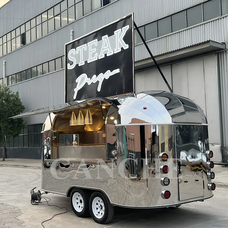 Customized Trailer with equipments Street Sale Catering Trailer Commercial Crepe Taco Coffee Truck Snack Food Trailer With Grill