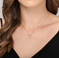 Piercing pour femme, collier en zircon plaqué or, argent Sterling 925, pendentif croissant de lune, étoile, vente en gros