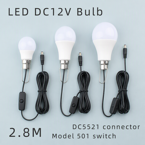 정원용 12V <span class=keywords><strong>LED</strong></span> 전구, 2.8M 케이블, DC5521 플러그, 온/오프 스위치, 간편하게 걸 수 있는 금속 후크 포함 - Product Image 2