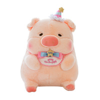 Peluche cochon rose Botu, animal en peluche 35-50cm, cochon rose gras de dessin animé, coton PP, broderie, poupée douce, décoration de canapé, cadeau d'anniversaire