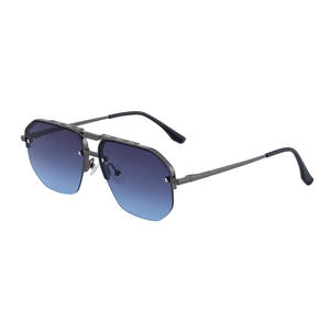 KSL-98343 Gafas de sol para hombre con montura metálica, lentes degradados en azul, protección UV400 para conducir y uso al aire libre - Product Image 1