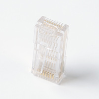 Connecteur de câble réseau RJ45 transparent 8P8C, tête en cristal Ethernet pour cordon de raccordement LAN