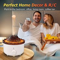 Nouveau design amélioré 2 couleurs volcan flamme méduse humidificateur d'air diffuseur d'arôme volcanique avec télécommande à usage domestique