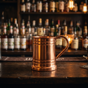 Mug à Moscow Mule en cuivre artisanal à double paroi avec poignée pour boissons froides, bar à domicile, cocktails - Artisanat indien - Product Image 3