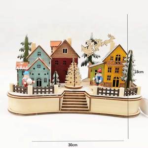 Laser Cut Wooden <strong>Christmas</strong> <strong>Village</strong> Scene Hand-Crafted <strong>Christmas</strong> <strong>House</strong> Decorations - Product Image 4