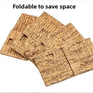 سلة تخزين مستطيلة الشكل عالية الجودة صديقة للبيئة مصنوعة يدويًا من الخيزران متعددة الوظائف وقابلة للطي - Product Image 2