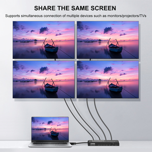 Divisor de Video de Alta Definición 1x4 4K 60Hz, Divisor HDTV 1 Entrada 4 Salidas con Fuente de Alimentación CC, <span class=keywords><strong>Duplicador</strong></span> HDTV de 4 Vías para Monitor - Product Image 5