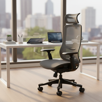 Chaise de bureau ergonomique réglable de luxe pivotante pour la maison, avec dossier confortable