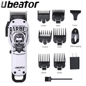 Offerta Speciale: Regolabarba Elettrico Ricaricabile USB Ubeator <span class=keywords><strong>per</strong></span> Uso <span class=keywords><strong>Professionale</strong></span>, Senza Fili, 100-240V, Design Teschio Nero, 1800mAh - Product Image 5