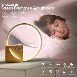 Lampe de chevet tactile à intensité variable 3 niveaux avec réveil et bruit blanc pour chambre d'enfant - Nouveauté très prisée - Product Image 4