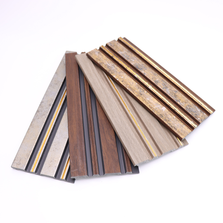 Wooden Color Decorative Wall Panel Polystyrene 3D PS Fluted Wall Panel Wallboard