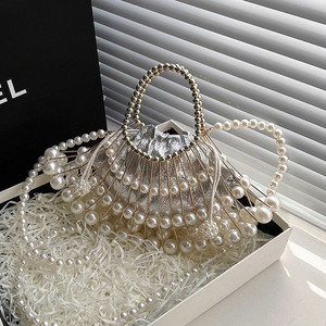 Sac de soirée de luxe de haute qualité pour femmes. La doublure est en polyester et est décorée d'une chaîne.606 - Product Image 6