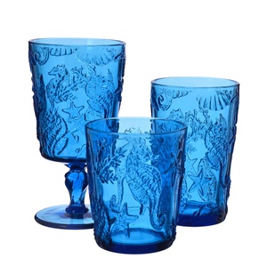 Vaso de Agua de Diseño Nuevo Estilo Océano con Relieve de Caballito de Mar, Color Original, Copa para Vino - Product Image 2