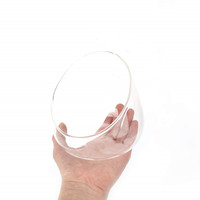 Bol de terrarium en verre de table à haute teneur en borosilicate en gros Vase oblique Pot de jardinière pour les plantes d'air succulentes en mousse