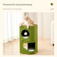 Maison pour chat en feutre résistante à l'usure, maison pour chat toutes saisons, cadre d'escalade pour chat multicouche intégré, planche à gratter en peluche