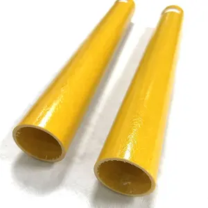 Tubo redondo hueco de fibra de vidrio pultrudado para Puente, diámetro exterior de 16mm, 18mm, 19mm, 20mm, 25mm, 50mm, 100mm