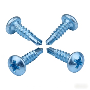 Vis autoperceuses <span class=keywords><strong>de</strong></span> haute qualité à tête cylindrique, zinguées bleu-blanc, pour la construction - Product Image 3