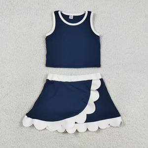 Conjuntos de 2 Piezas para Niñas, Top sin Mangas y Falda con Volantes, Color Sólido, Ropa Deportiva de Verano para Niñas Pequeñas - Product Image 4