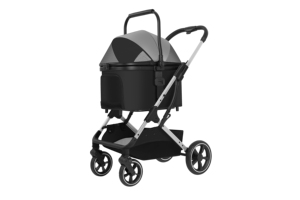 Poussette réversible pour animaux de compagnie avec poignée, pliage à une touche, chariot portable pour <span class=keywords><strong>chien</strong></span> et chat pour les voyages en extérieur - Product Image 6